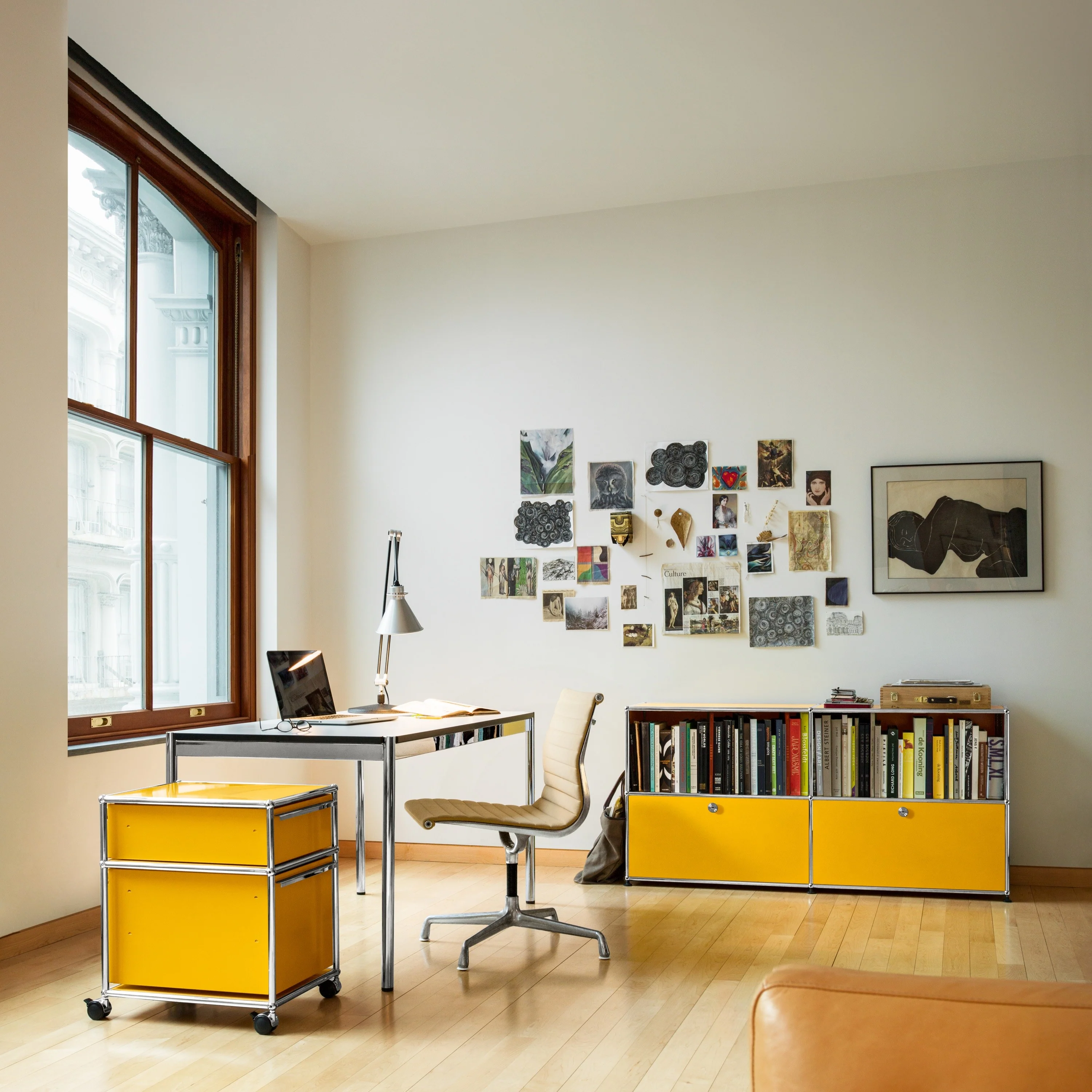 USM Haller table pearl gray white laminate (T69) - Image 5